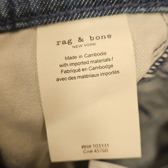 💕RAG & BONE💕 Lori Mid-Rise Wide-Leg Jeans ~ Dark Wash Blue 28 NWT